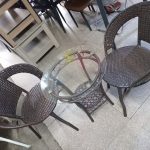 A brown bistro set