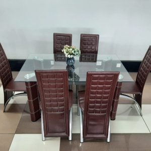 6-seater glass dining set