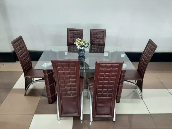 6-seater glass dining set
