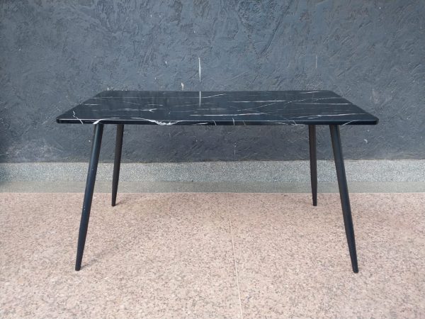 Marble-topped dining table