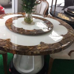 Marble made round dining table