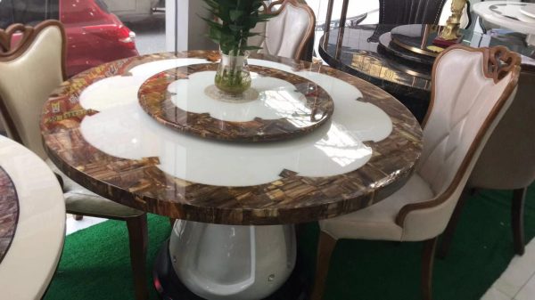 Marble made round dining table