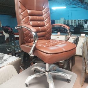 Brown leather executive office chair