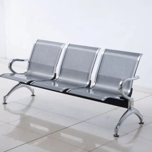 Unpadded Durable 3 Seater Waiting Chair