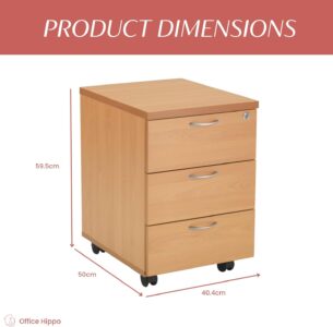 EZRA 3-Drawers Mobile Cabinet (Cherry)