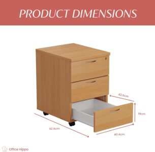 EZRA 3-Drawers Mobile Cabinet (Cherry)