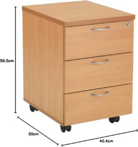 EZRA 3-Drawers Mobile Cabinet (Cherry)