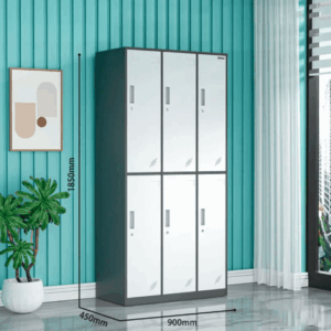 6 Door Locker Cabinet (Gray White)