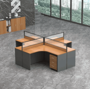 ALPHA TS98 4-Way Workstation Desk (Brown)
