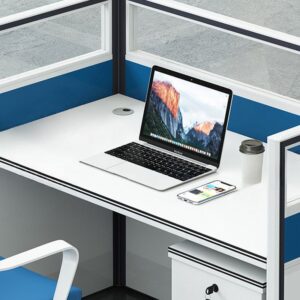 ALPHA BS98 4-Way Workstation Desk (Blue)