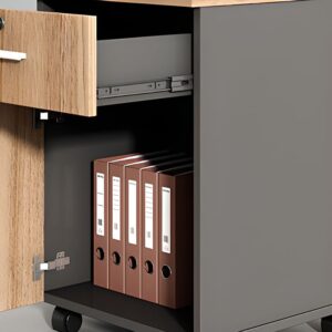 ALPHA BS98 4-Way Workstation Desk (Brown)