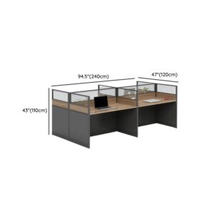 ALPHA BS98 4-Way Workstation Desk (Brown)