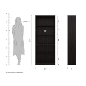 SF 5-Tier Bookcase (Black)
