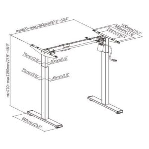 MAVE 4912 Standing Desk (Black + White)