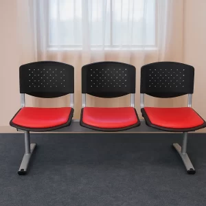 Heavy-Duty Linked Chair (Red&Black)