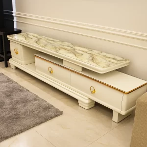 Marble Top Coffee Table and Matching TV Stand